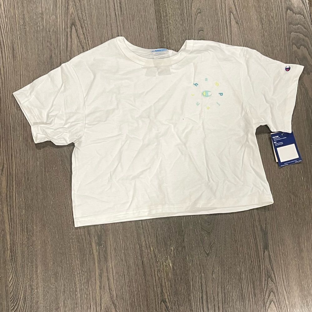 NWT Champion White Graphic Crop Top - Size S
